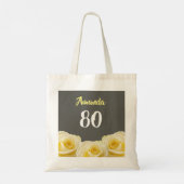 Tote Bag Fleur de rose jaune 80e anniversaire (Dos)