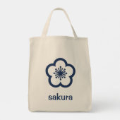 Tote Bag Fleur de Sakura bleu marine (Dos)