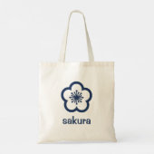 Tote Bag Fleur de Sakura bleu marine (Dos)