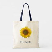 Tote Bag Fleur de soleil moderne Botanique Jaune Floral (Dos)
