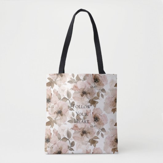 Tote Bag Fleur de soufre rose marron  (Devant)
