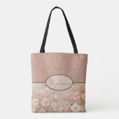 Tote Bag Fleur de style gris vintage doux (Dos)
