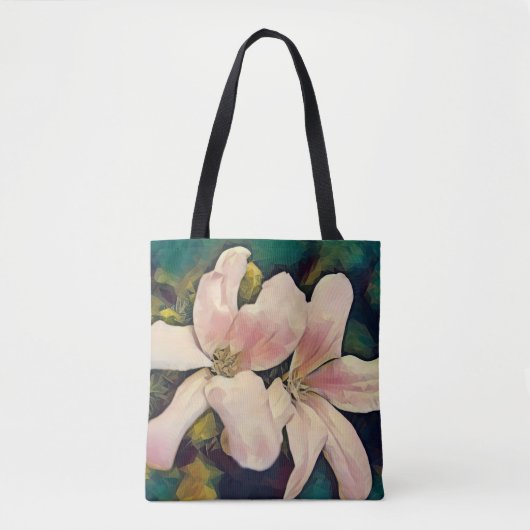 Tote Bag Fleur de style tropical rose Faith Fourre-tout (Devant)
