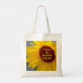 Tote Bag Fleur de tournesol gris brillant (Dos)