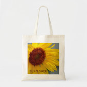 Tote Bag Fleur de tournesol gris brillant (Devant)