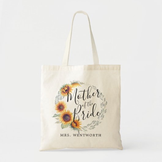 Tote Bag Fleur de tournesol | Mère de la mariée (Devant)