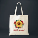 Tote Bag Fleur de tournesol rouge rose florale<br><div class="desc">Ce sac fourre-tout de femme de chambre présente un décor de tournesol aquarelle et de roses rouges. Vous pouvez le personnaliser avec un nom. Visitez notre magasin ou nos pages de collection pour plus de produits présentant ce design que vous pouvez customiser pour vos besoins.</div>
