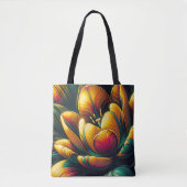 Tote Bag Fleur de tulipe Abstraite rayonnante (Devant)