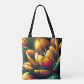 Tote Bag Fleur de tulipe Abstraite rayonnante (Dos)