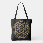Tote Bag Fleur de vie avec Moola Mantra (Dos)