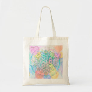 Tote Bag Fleur de vie / Blume des Lebens - Coeurs d'amour