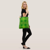 Tote Bag Fleur de vie - motif de timbre - vert (Sur le modèle)