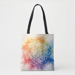 Tote Bag Fleur de vie - Peinture aquarelle