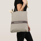 Tote Bag Fleur de Vie sur Beige (De près)