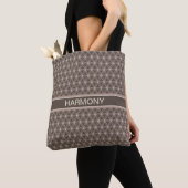 Tote Bag Fleur de Vie sur Marron (De près)