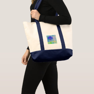 Tote Bag Fleur de violet bleu