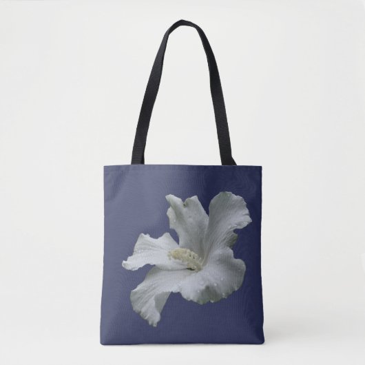 Tote Bag Fleur d'Hibiscus blanc (Devant)