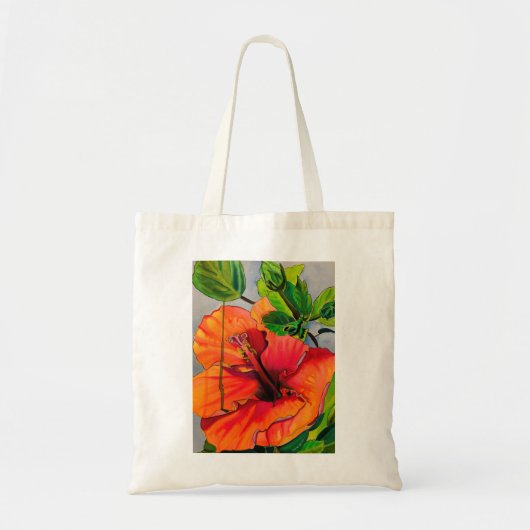 Tote Bag Fleur d'Hibiscus du néon tropical (Devant)
