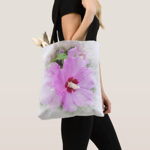 Tote Bag Fleur d'Hibiscus Rose