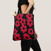 Tote Bag Fleur d'hibiscus rouge inspirée du MCM (De près)