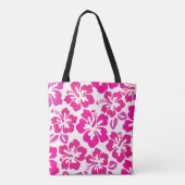 Tote Bag fleur d'hibiscus tropical hawaii rose (Dos)