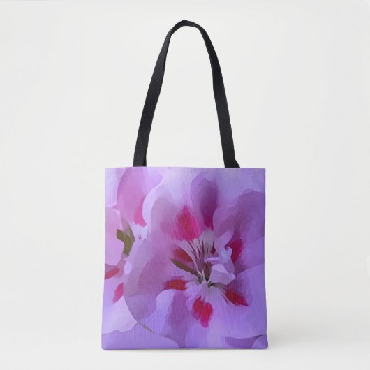 Tote Bag Fleur d'hibiscus violet rose abstrait (Devant)