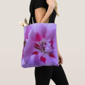Tote Bag Fleur d'hibiscus violet rose abstrait (De près)