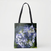 Tote Bag Fleur d'Hydrangée Bleue Lumière (Devant)