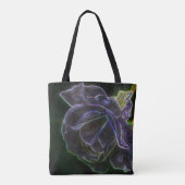 Tote Bag Fleur d'Imaginaire Abstrait violet Rose (Dos)