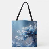 Tote Bag Fleur d'Imaginaire Bleu Fancy (Devant)