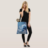 Tote Bag Fleur d'Imaginaire Bleu Fancy (Sur le modèle)