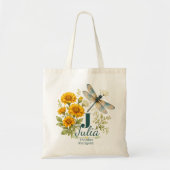 Tote Bag Fleur d'octobre Souci & Libellule (Devant)