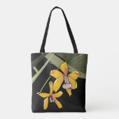 Tote Bag Fleur d'orchidée jaune Botanique Tropicale (Dos)