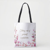 Tote Bag Fleur douce - Rappel d'auto-soins (Devant)