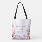 Tote Bag Fleur douce - Rappel d'auto-soins (Dos)