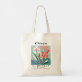 Tote Bag Fleur du mois d'août Gladiolus Art Rétro (Dos)