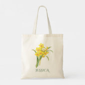 Tote Bag Fleur du mois de mars Jaune Narcisse (Dos)