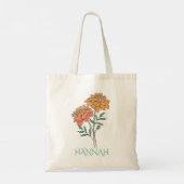 Tote Bag Fleur du mois de naissance d'octobre Souci orange (Dos)