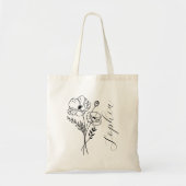 Tote Bag Fleur du mois de naissance personnalisée août (Devant)