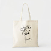 Tote Bag Fleur du mois de naissance personnalisée Boho août (Devant)