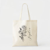 Tote Bag Fleur du mois de naissance personnalisée juin (Devant)