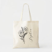 Tote Bag Fleur du mois de naissance personnalisée Octobre (Devant)