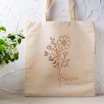 Tote Bag Fleur du mois de naissance personnalisée Octobre B<br><div class="desc">Un beau bouquet botanique moderne de cosmos aux couleurs de la rouille terre cuite représente le mois de naissance d'octobre. Le cadeau idéal pour montrer à votre personne préférée combien vous vous souciez. Parfait pour toutes les occasions, y compris les anniversaires, les meilleurs amis, la fête des mères, cadeau de...</div>