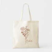 Tote Bag Fleur du mois de naissance personnalisée rouille d (Devant)