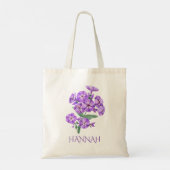 Tote Bag Fleur du mois de naissance Violette violette (Dos)