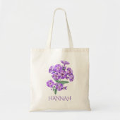 Tote Bag Fleur du mois de naissance Violette violette (Devant)