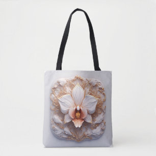 Tote Bag Fleur Élégante sur Fond Orné