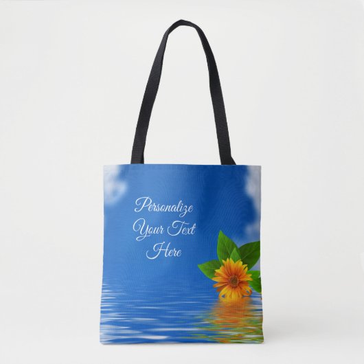 Tote Bag Fleur élégante sur l'eau d'ondulation Personnalise (Devant)