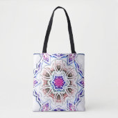 Tote Bag Fleur en texture plâtre, ombre douce sur blanc (Devant)