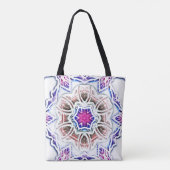 Tote Bag Fleur en texture plâtre, ombre douce sur blanc (Dos)